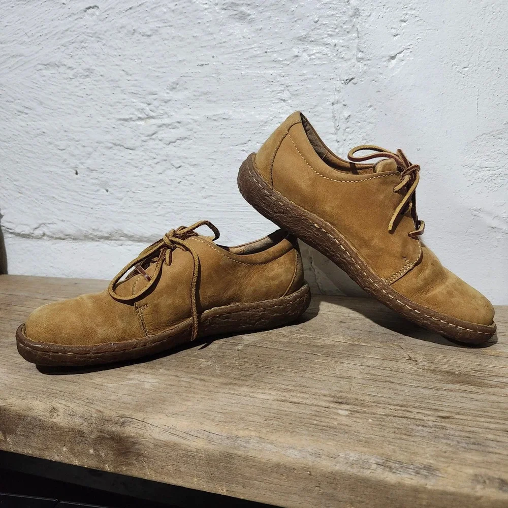 Born Sequoia Leather Lace Up Oxfords Shoes Womens 7 EU 38 Handcrafted Gorpcore